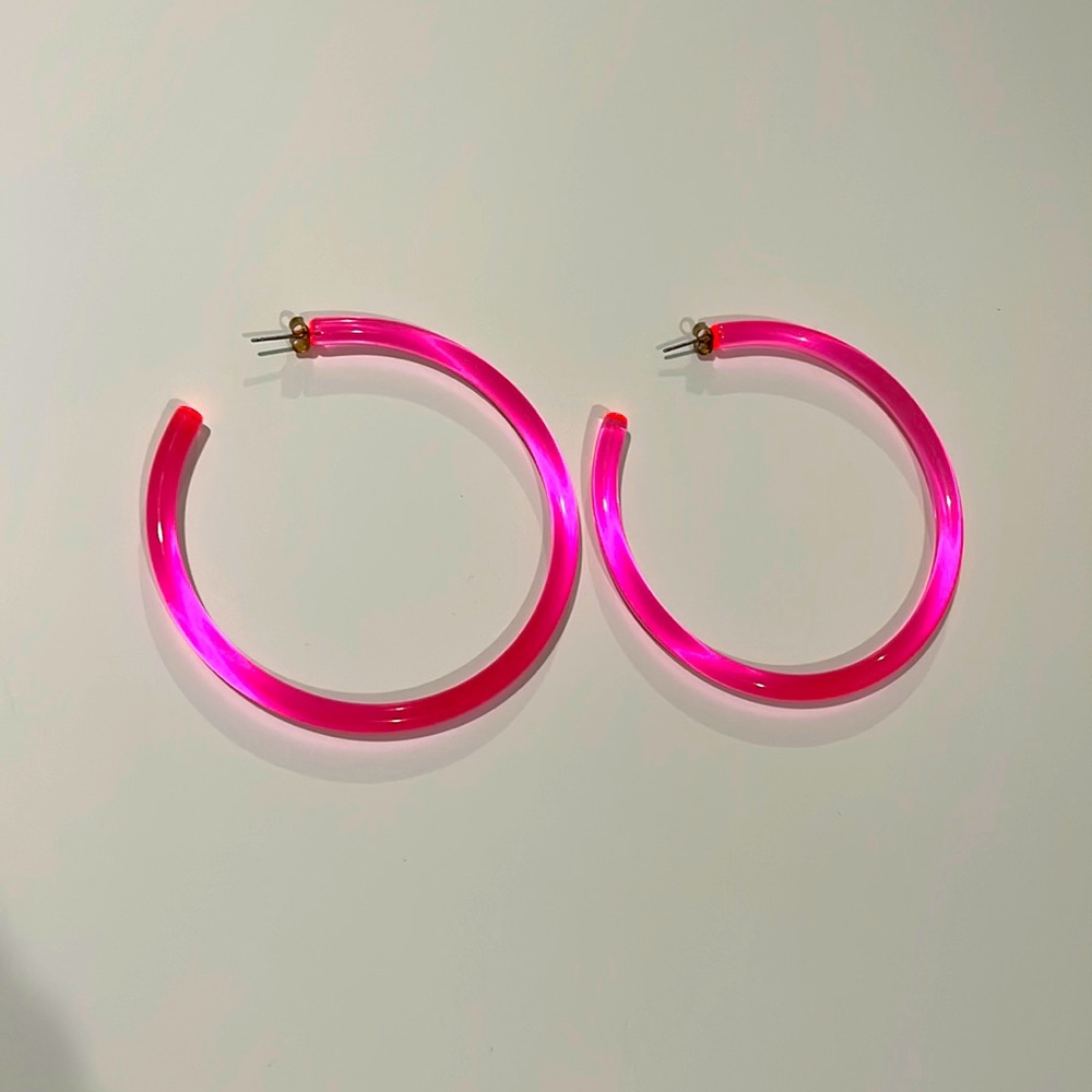 Pink Large Hoops